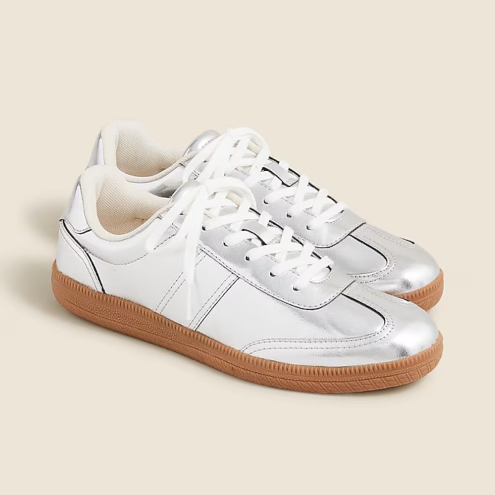 J. Crew field sneakers in metallic